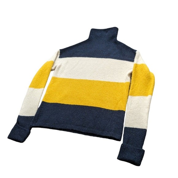 C & C California Women's Knit Wool blend Long Sleeve Turtleneck Sweater Striped - Picture 6 of 13